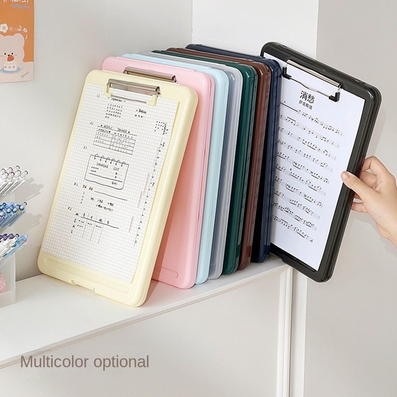 

New A4 File Folder Clipboard Writing Pad Memo Clip Board Transparent Candy Color Organizer Sool Office Stationary