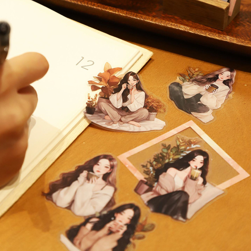 

Mr. Paper 6 styles 15pcs/pack character border stickers memories Polaroid series DIY handbook material decorative stickers