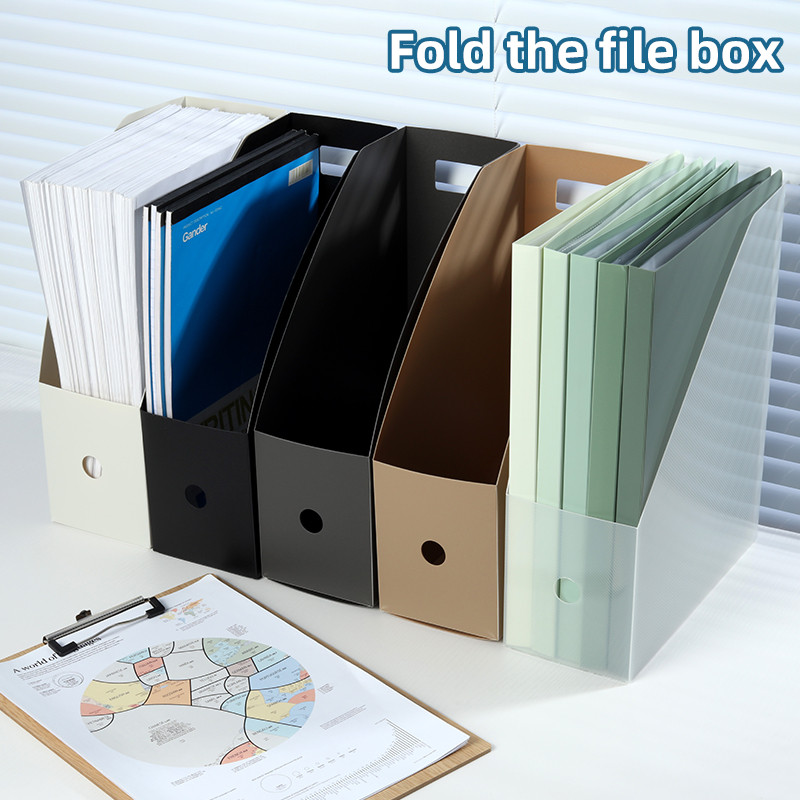 

Simple Foldable Office Desktop File Storage Vertical A4 Folder With Inserts Box Large Capacity 9 Color Choices