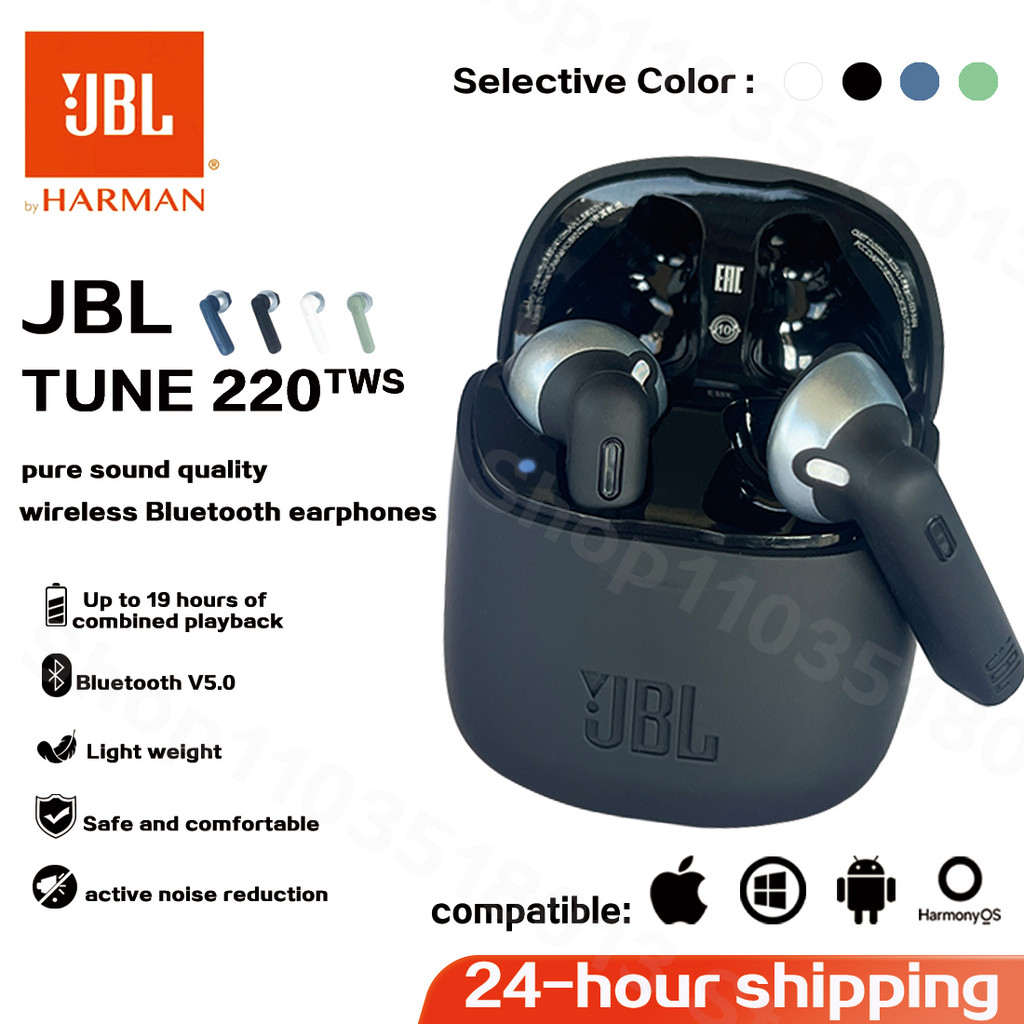 Original JBL TUNE 220 TWS True Wireless Bluetooth Earphones T220TWS Stereo Earbuds Bass Sound Headph