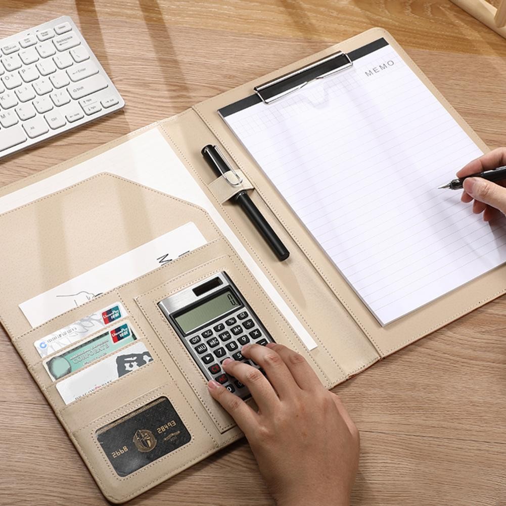 

A4 Document Clipboard Folder With Calculator Pen Slot Card Holder Portfolio Folder With Documents Clip For Business Office
