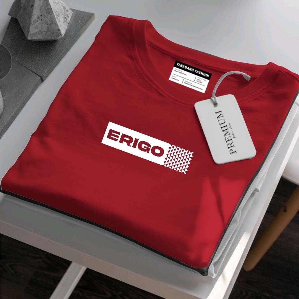 Baju Kaos Distro Pria Wanita Lengan Pendek Logo Erigo Sisik Keren Text Putih Pria Wanita Wanita Dewa