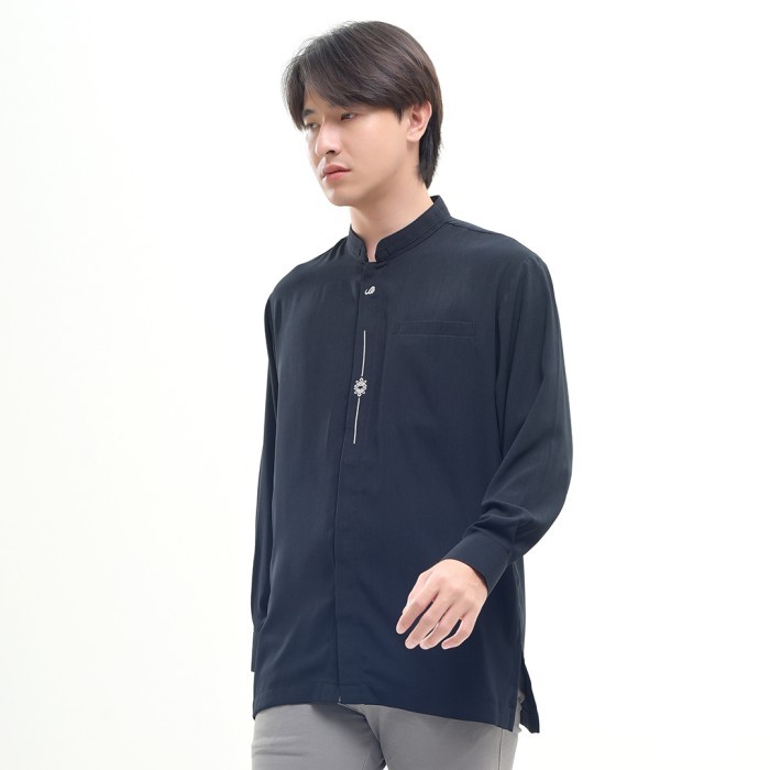 "R.V.Shop" - DISKON Rabbani - Busana Muslim Kemeja Koko Couple Lasheina - Koko-Hitam, L