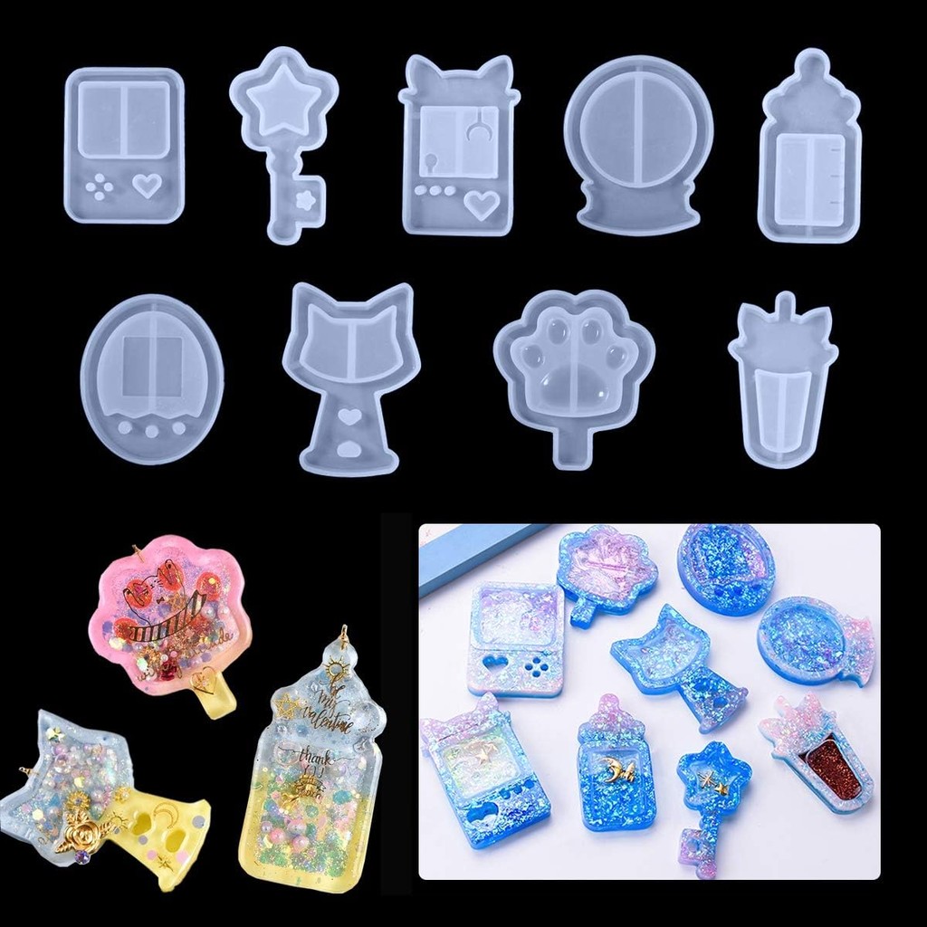 

Resin Silicone Molds Quicksand Casting Molds Epoxy Resin Shaker Mold for Pendant Jewelry Decoration Craft Making DIY