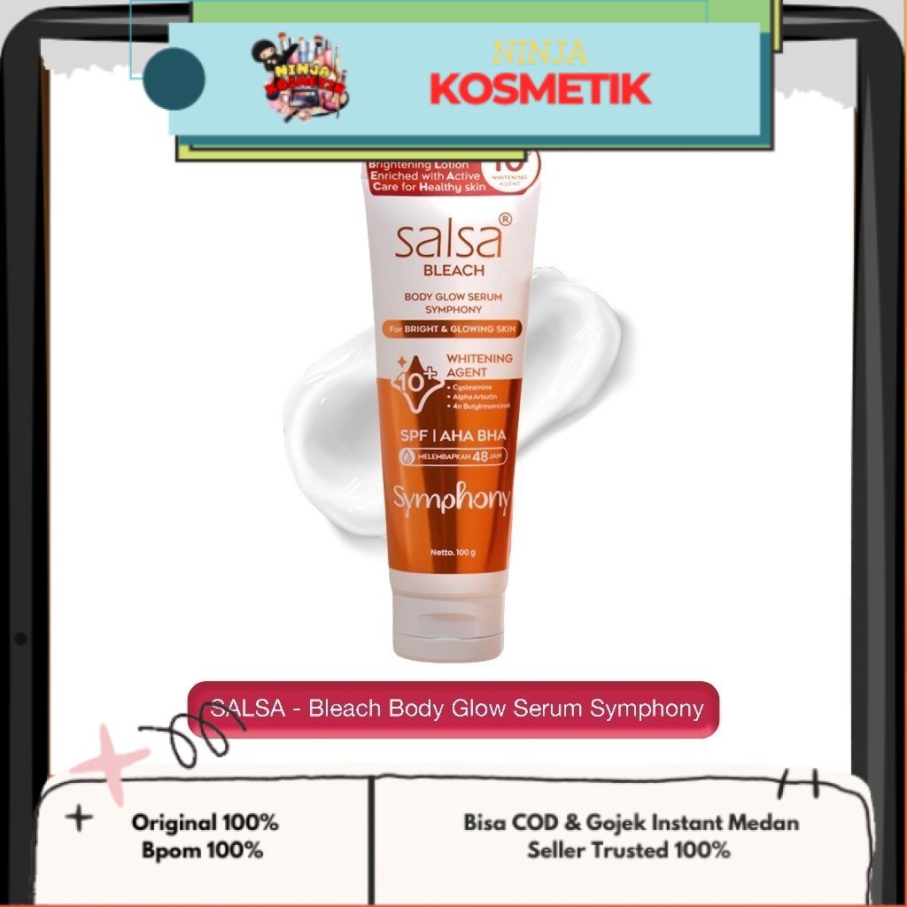 SALSA - BLEACH BODY GLOW SERUM SYMPHONY ( 100 g ) - Body Serum For Bright & Glowing Skin With Deep H