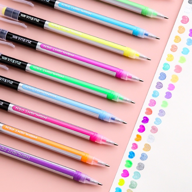 

48 Colors Highlighter Colored Painting Flash Gel Pen Set