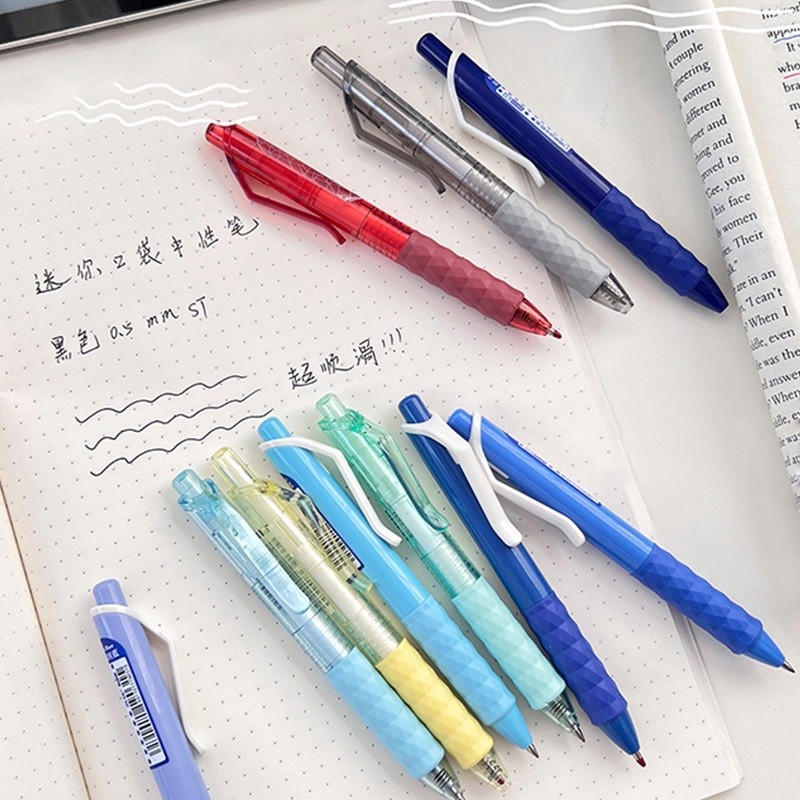 

5pcs Pulpen Gel Tinta Hitam 0.5mm Retractable Portable Untuk Pelajar