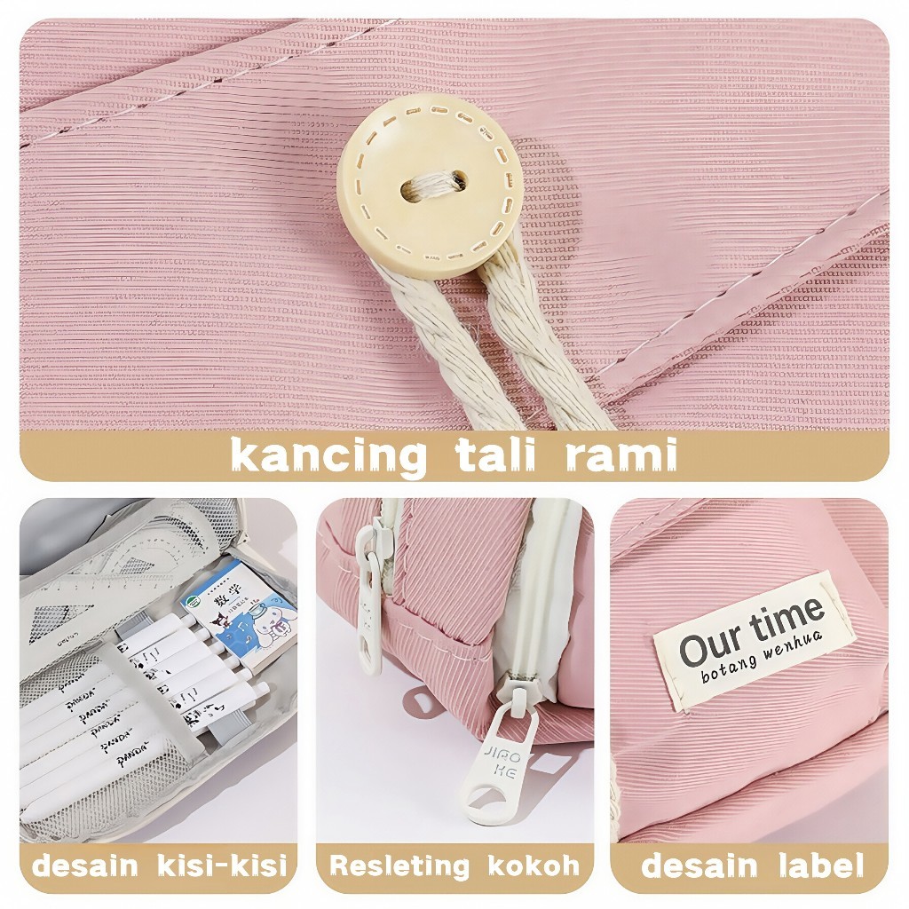 

[COD]Large Capacity Kawaii Pensil/Tempat Pensil Korea Besar/ Pensil Tas Kantong Dudukan Kotak untuk