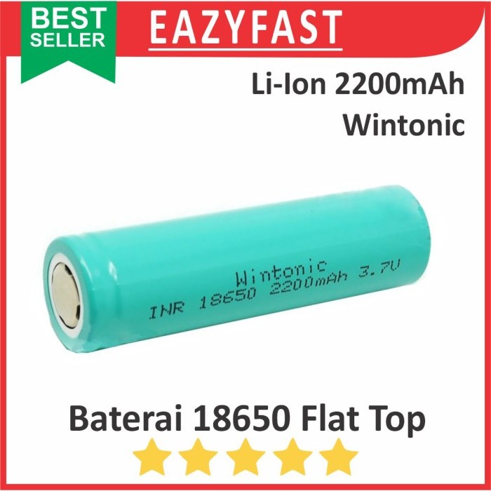 Baterai 18650 Wintonic 2200mAh Lithium Ion Li-Ion Batre Cas Ces Charge Recharge Ori Original Real