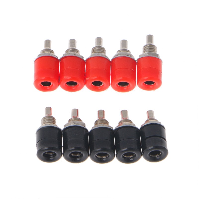 10Pcs Insulated Safety 4MM Banana Plug Socket Jack Panel Mount Binding Post Connector Multimeter Soc