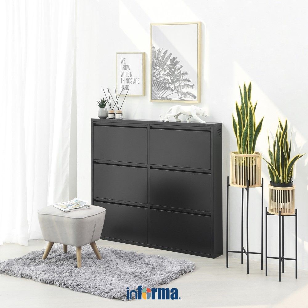 Informa Levi Kabinet Sepatu 6 Tingkat - Hitam Organizer Sandal Dan Sepatu Rak Lemari Alas Kaki Serba