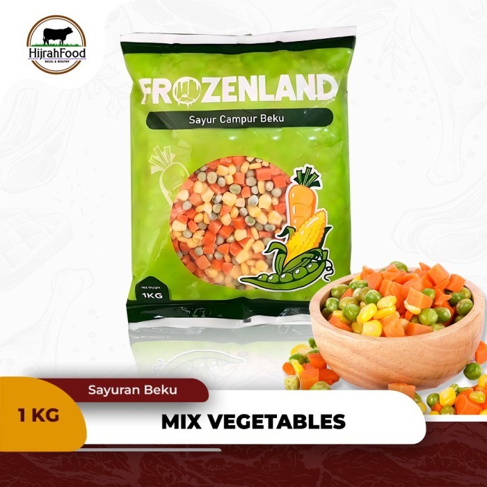 

Frozenland Mix Vegetables 4-Way Frozen Sayuran Beku Kombinasi | Mix Veggie 1kg