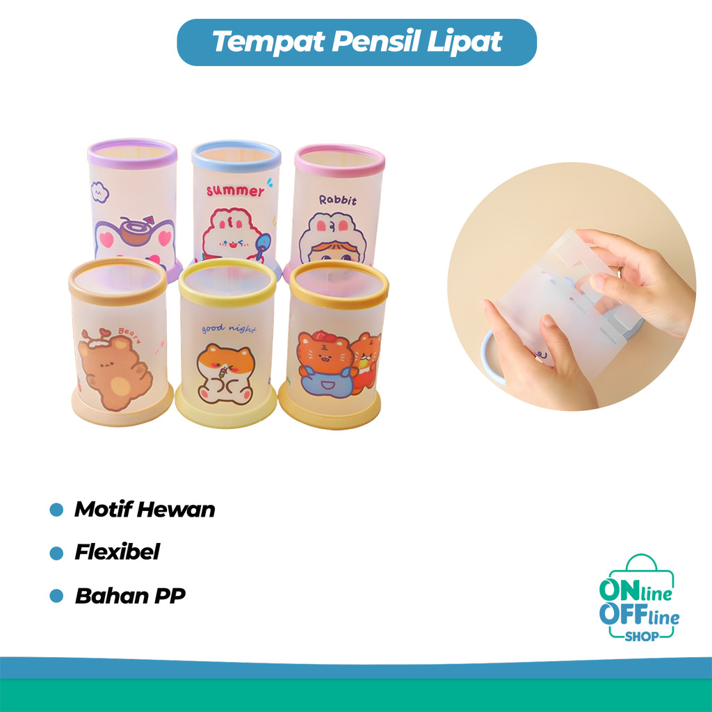 

Tempat Pensil Lipat Lucu DIY Tempat Penyimpanan Pulpen Multifungsi Import 1000