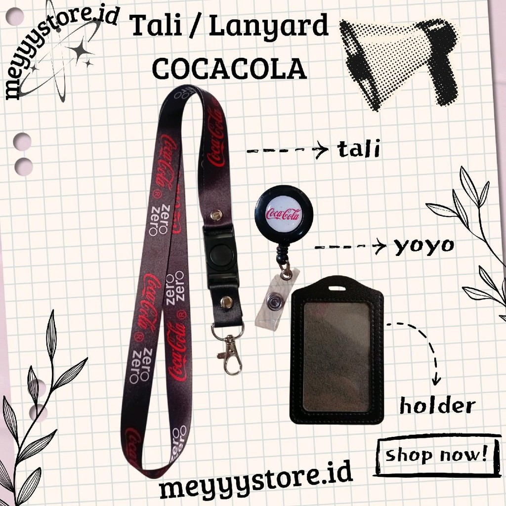 

READYYY Tali Gantungan ID CARD / Lanyard COCACOLA ZERO [STOCK MELIMPAH] Termurahhh Harga Grosir!