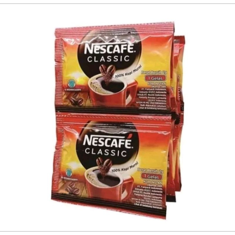 

TFGT NESCAFE COFFEE CLASSIC 10 sachet X 2gr / KOPI TANPA AMPAS 10 pcs X 2 gr