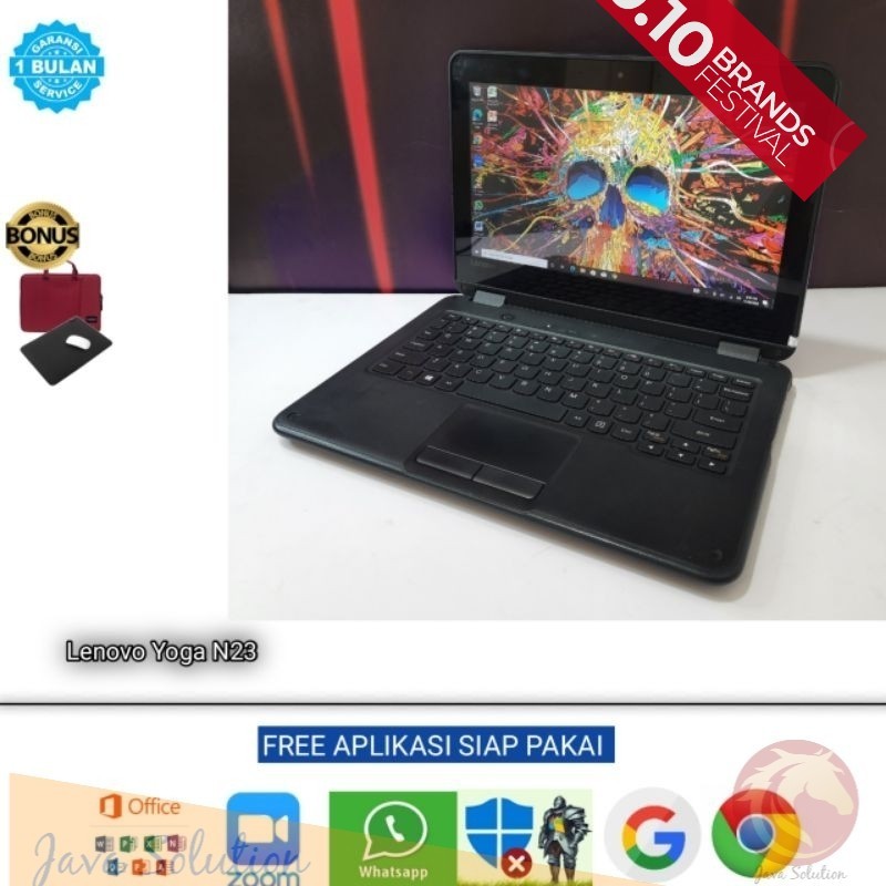 Laptop Lenovo Yoga N23 Touchscreen Flip Intel N3060 Ram 4 GB SSD 128GB Windows 10 Pro