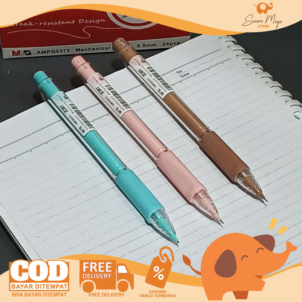 

M&G Mechanical Pencil 0.5mm EM1 AMPQ0373 - Pensil Mekanik Pastel Color SATUAN Murah