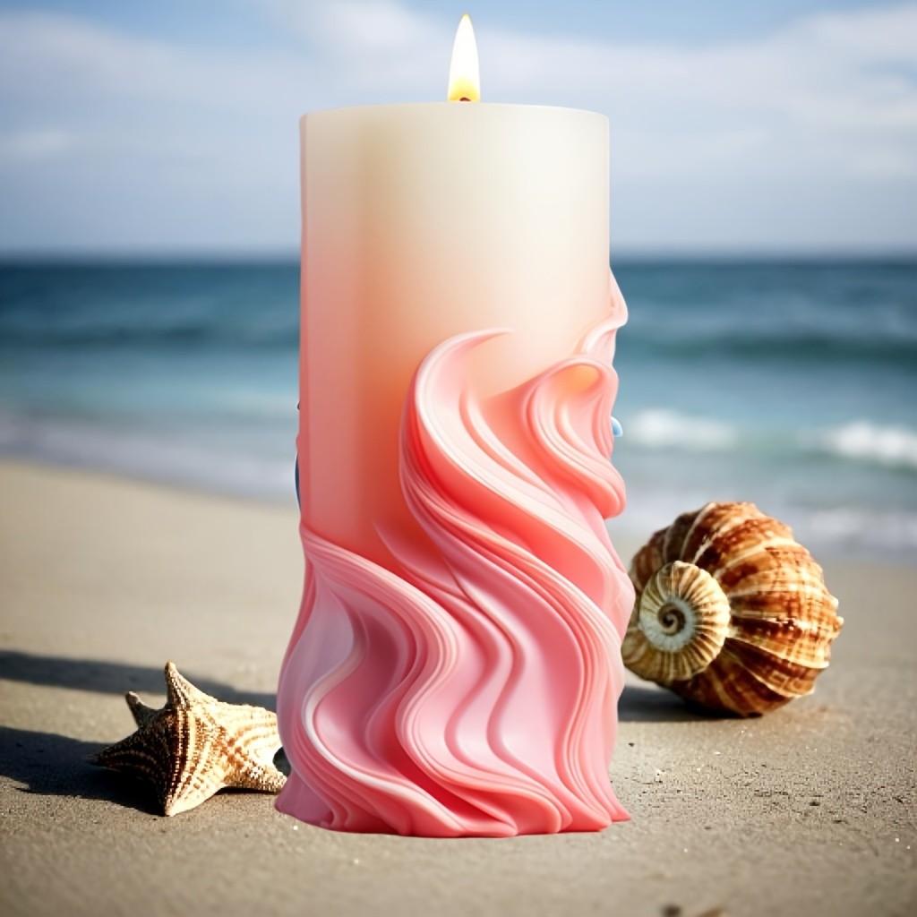 

Wave relief cylindrical candle silicone mold Wave flower cylindrical concrete resin mould Curve relief cylindrical gypsum molds