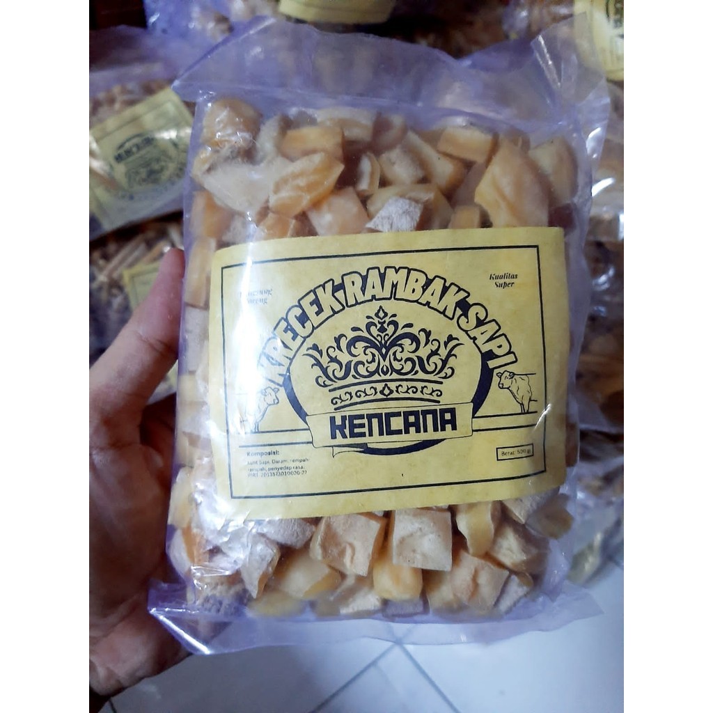 

krecek rambak asli kulit sapi gurih siap goreng mekar maksimal / oleh oleh