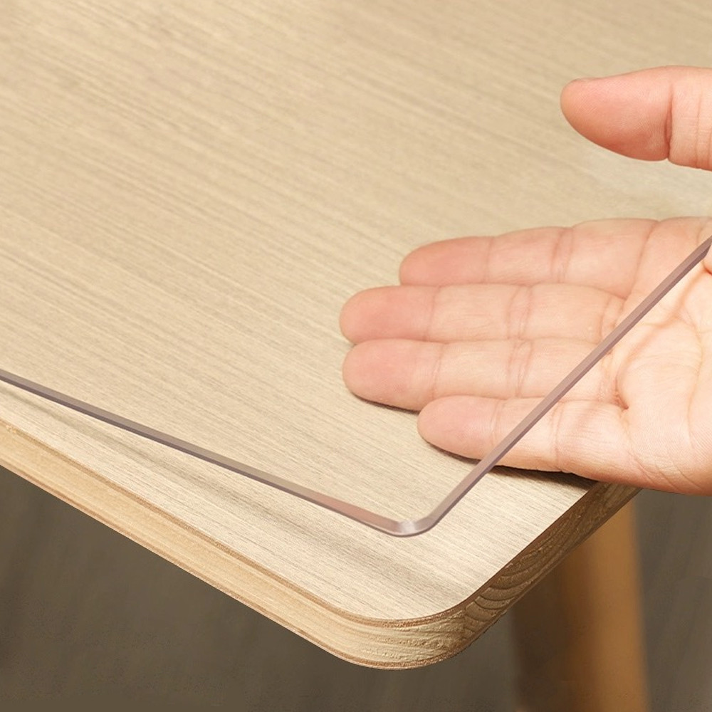 

PVC transparent tablecloth with a thickness, heat-resistant, waterproof, and oil resistant dining table mat, 1pc