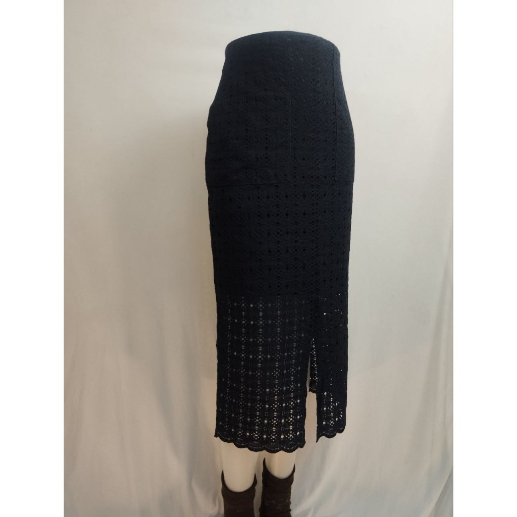 FLASH SALE Rok Wanita Panjang Maxi Skirt Hitammofi kotak Branded - Hushush (GB-0025)