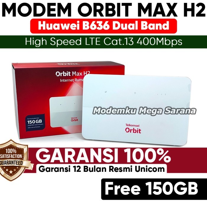 Home Modem Router Telkomsel Orbit Max H2 Huawei B636  LTE Cat.13 400Mbps