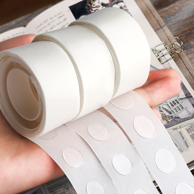 

100pcs/Roll Transparent Dots Glue Removable Double Sided Tape Adhesive for Paste Scrapbook Journal Photo Memo Pad Household