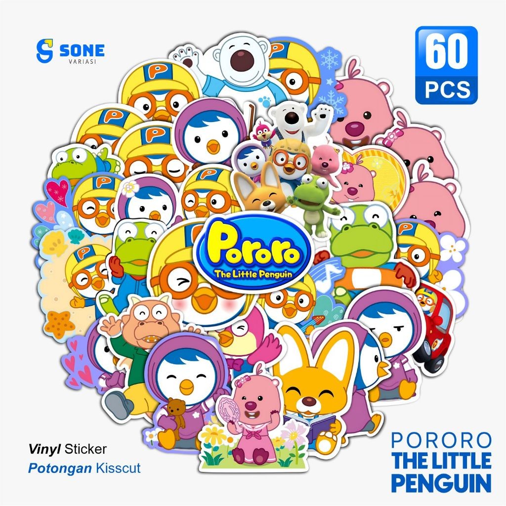 

Stiker Pororo The Littel Penguin Aesthetic Paper Vinyl Waterproof Dekorasi Stiker Laptop Buku Journal Koper