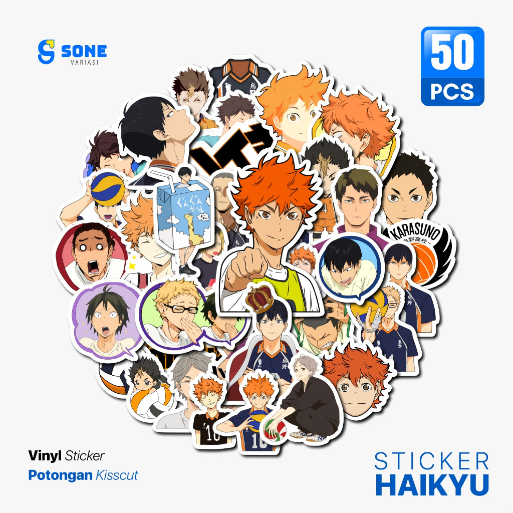 

Sticker Anime Haikyuu Paper Vinyl Waterproof Dekor Sticker Laptop Kertas Buku Diary Journal Casing Handphone