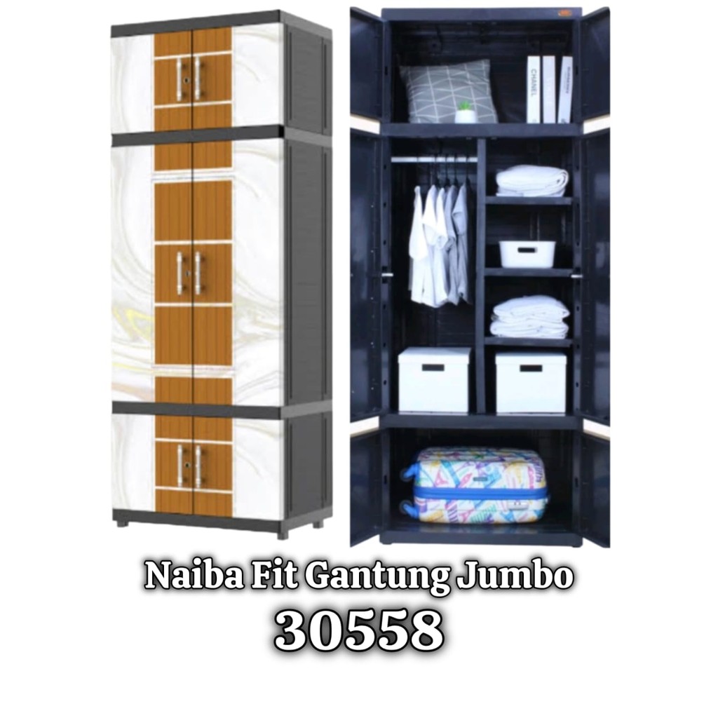 NAIBA LEMARI RAK NAIBA FIT GANTUNG JUMBO KACA