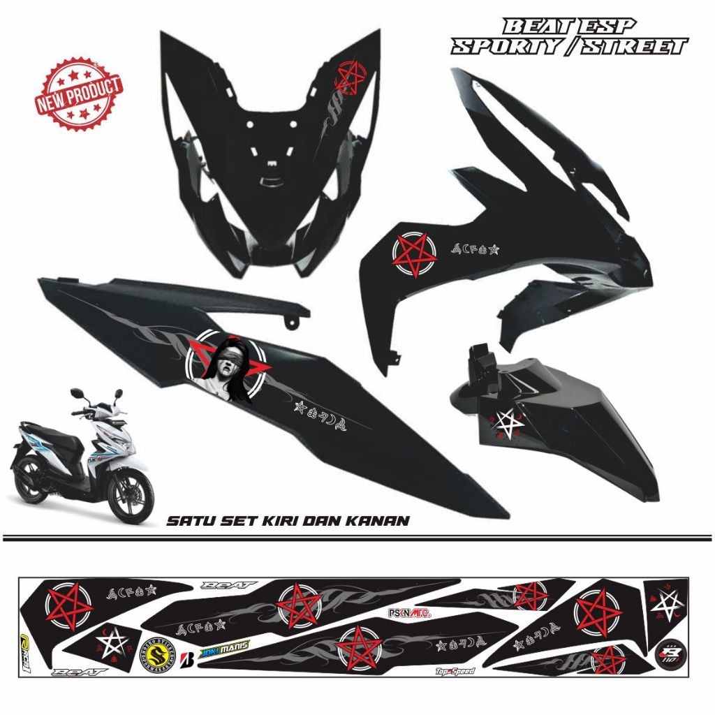 VARIASI KEREN STIKER VARIASI BEAT SPORTY / STRIPING BEAT ESP