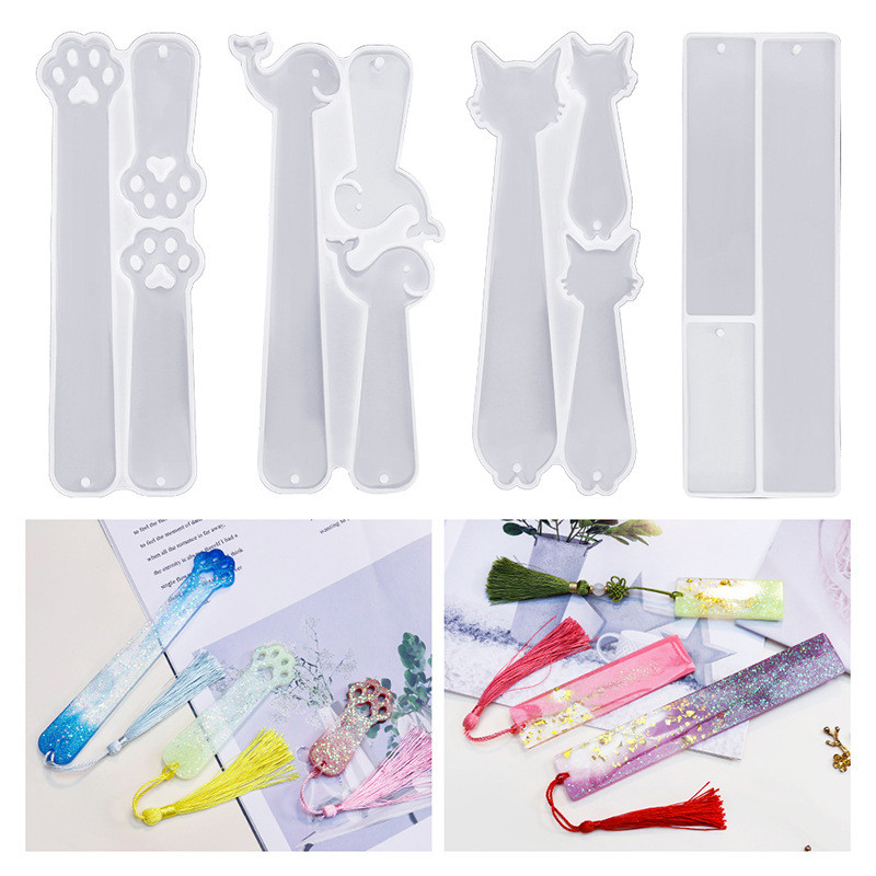 

DIY Crystal Epoxy Resin Mold Cat Paw Dolphin Bookmark Silicone Mold