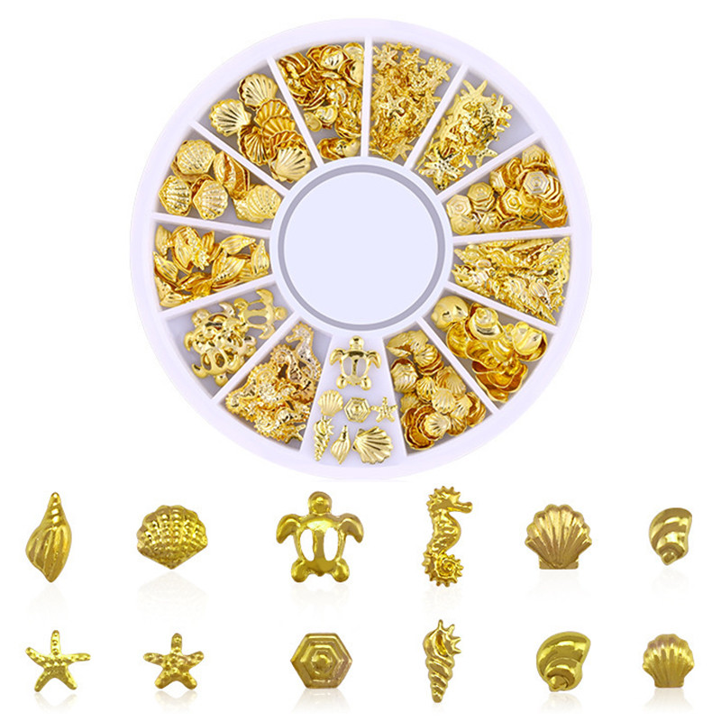 

Resin Filling Metal Rivet Moon Stars Nail Art Decorations Mixed Beach Ocean Style Jewelry DIY Charms Resin Accessories Handmade
