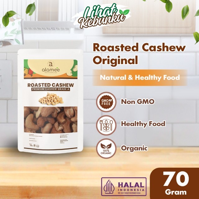 

ALAMEE Roasted Cashew Organic Kacang Mede Panggang Organik Mete Mente Oven Matang Premium Mini 70gr LIHAT KEBUNKU