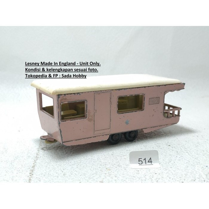 Diecast Vintage Matchbox Lesney Trailer Caravan Pink