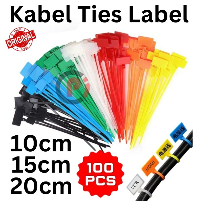 

Isi 100 Pcs Kabel Ties Untuk Label Kabel DLL Tie Zip Ikat Penanda Cable 10cm 15cm 20cm Warna