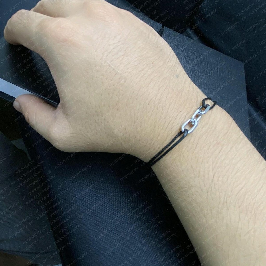 Gelang Pria Wanita Model Tali Mix Rantai Aksesoris Hitam Titanium ldr bracelet couple