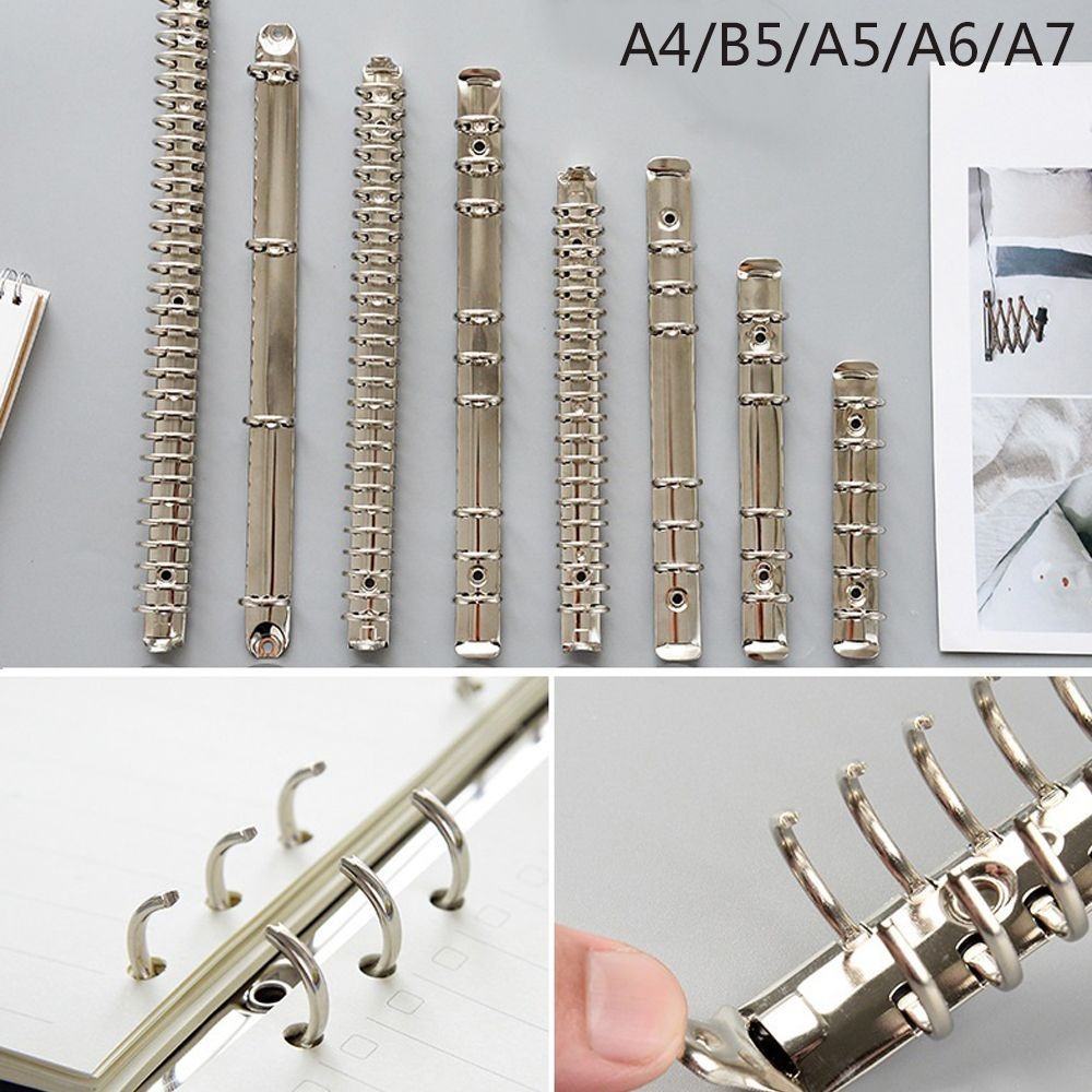 

A4/B5/A5/A6/A7 New Metal Notepad DIY Refillable Ring Binder Binder Clip Loose-leaf File Folder Notebook Binding Hoops