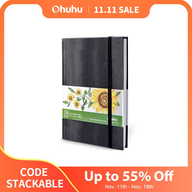 

Ohuhu Marker Pads Art Sketchbook Hardcover Notebook Student Art Painting Drawing Watercolor Book Graffiti Sketch School Supplies
