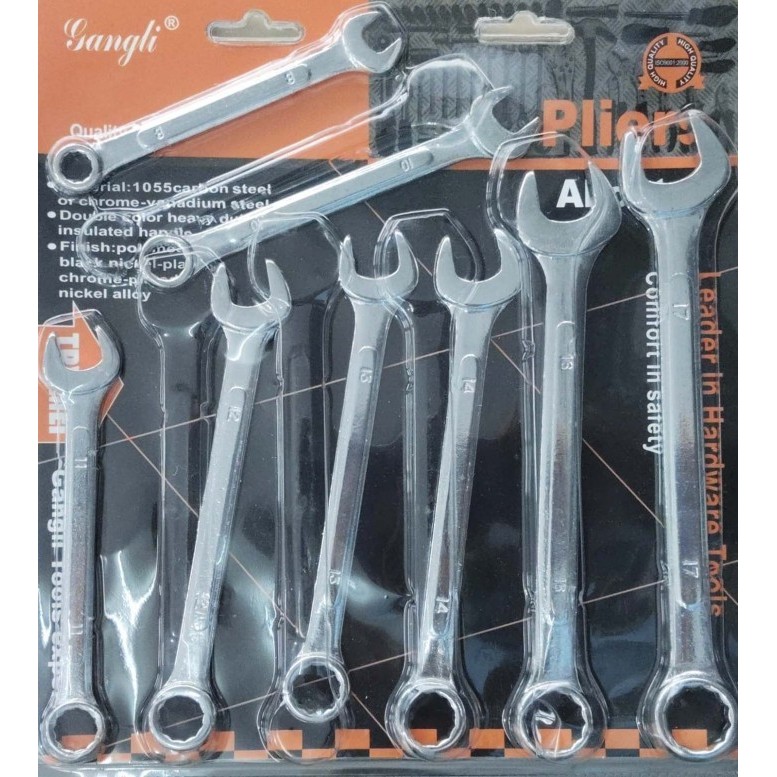 Kunci Ring Pas set 8pcs 8-17mm Kunci Pas Tools Perkakas Bengkel