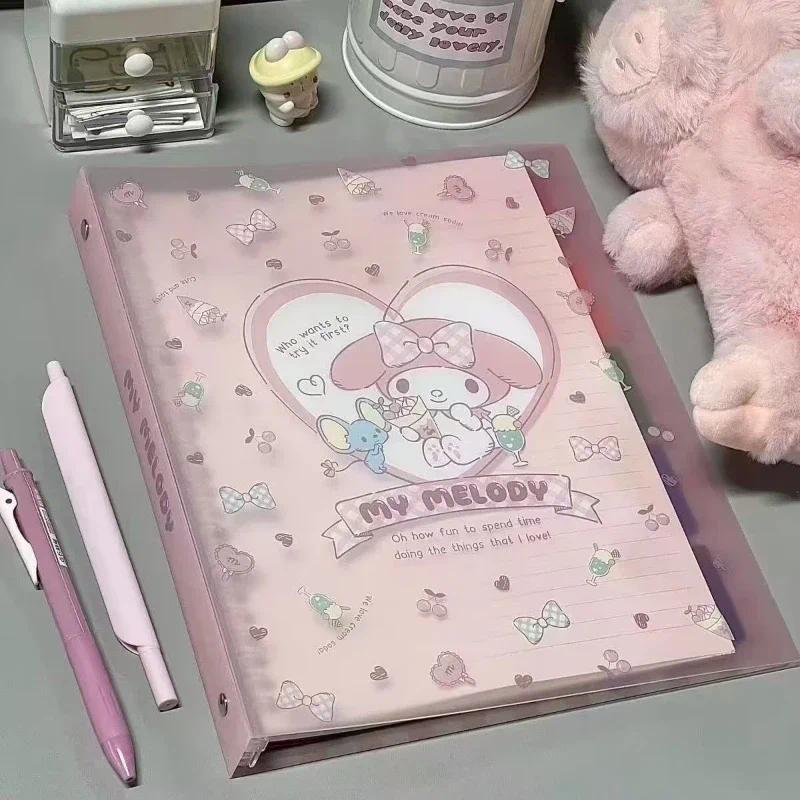 

Sanrio Kawaii B5 Loose-leaf Book Kuromi Cinnamoroll My Melody Stationery Supplies Cute Daily Planner Notebook School Supplies