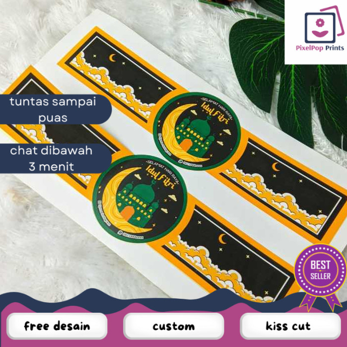 

Opikapip Cetak Sticker Segel Bentuk Jam Tangan Idul Fitri Stiker Label Lebaran Ramadhan Custom