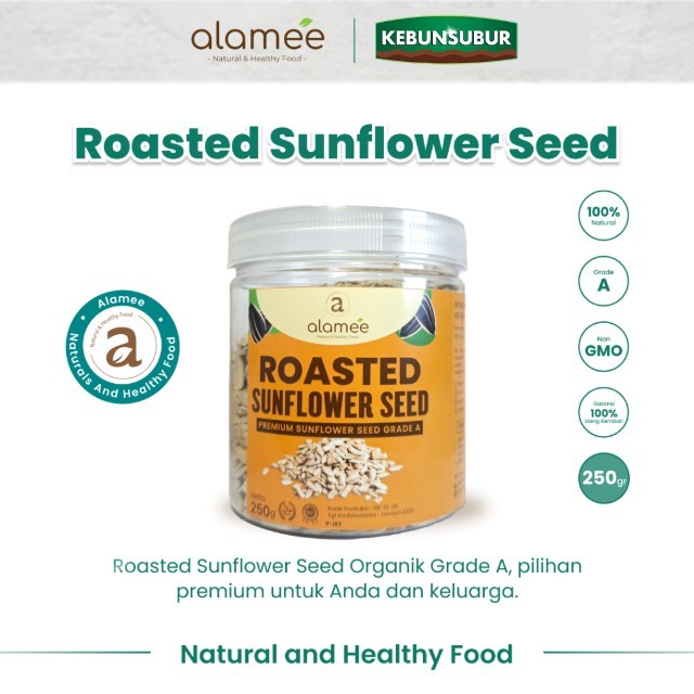 

ALAMEE Roasted Sunflower Seed Biji Bunga Matahari Kupas Oven Biji Kuaci Panggang PREMIUM 250gr