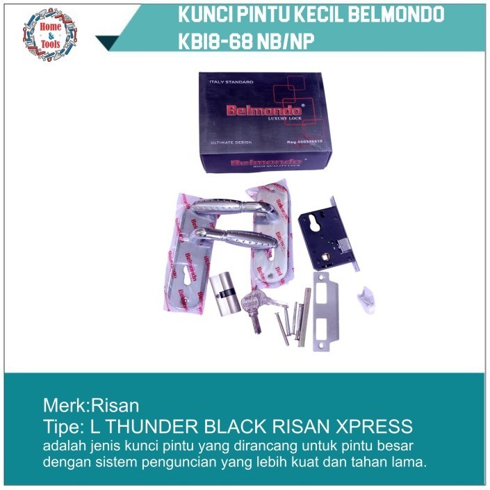 Kunci Pintu Kecil Belmondo KB18-68 NB/NP/Kunci Pintu Set/DoorLock Set/Handle Lock Set/ Kunci Pintu