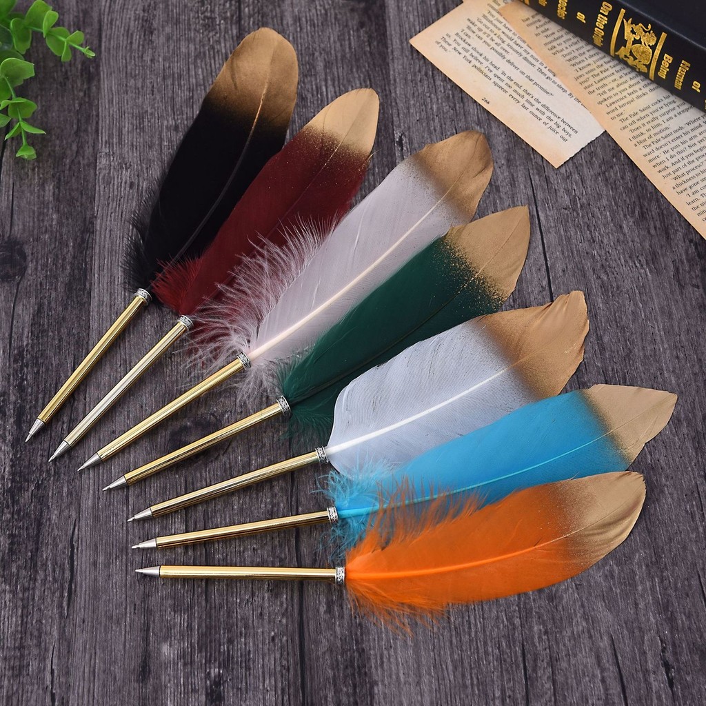 

1 Pieces Lytwtw's Stationery Cute Feather School Office Supplies Ballpoint Pen Gift Sweet Pretty Lovely Personality Styling