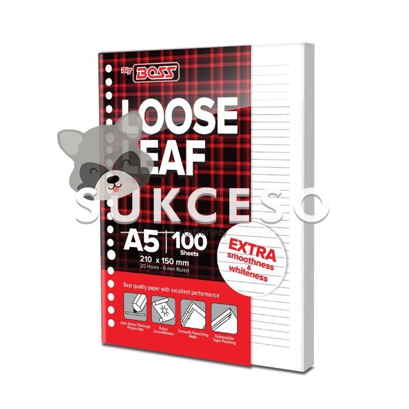 

Big Boss Refill Isi Loose Leaf A5 / Isi Binder Ukuran A5 Isi 100 Lembar