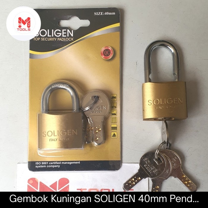 Gembok Kuningan SOLIGEN 40mm Pendek Per - SOLIGEN Brass Padlock - SOLIGEN Gembok Kuningan Per - Gemb
