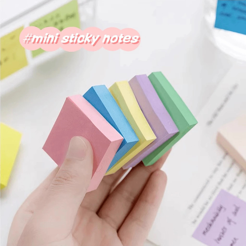 

100 Lembar Sticky Note 30*30mm Memo Pad Mini / Morandi Color Sticky Notes /Memo Label Sticker Bookmark / Warna-Warni Note Pad / Notes Kecil Aesthetic School Stuff Stationery For Student Back To School Office Stationery