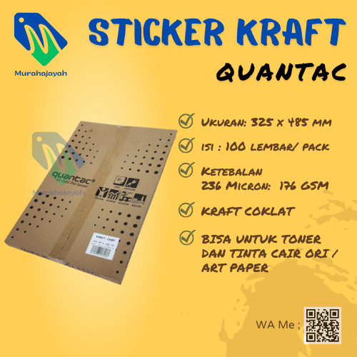 

QUANTAC Sticker Kraft A3+ | Kraft Paper Sticker | Sticker Label Kemasan Unik
