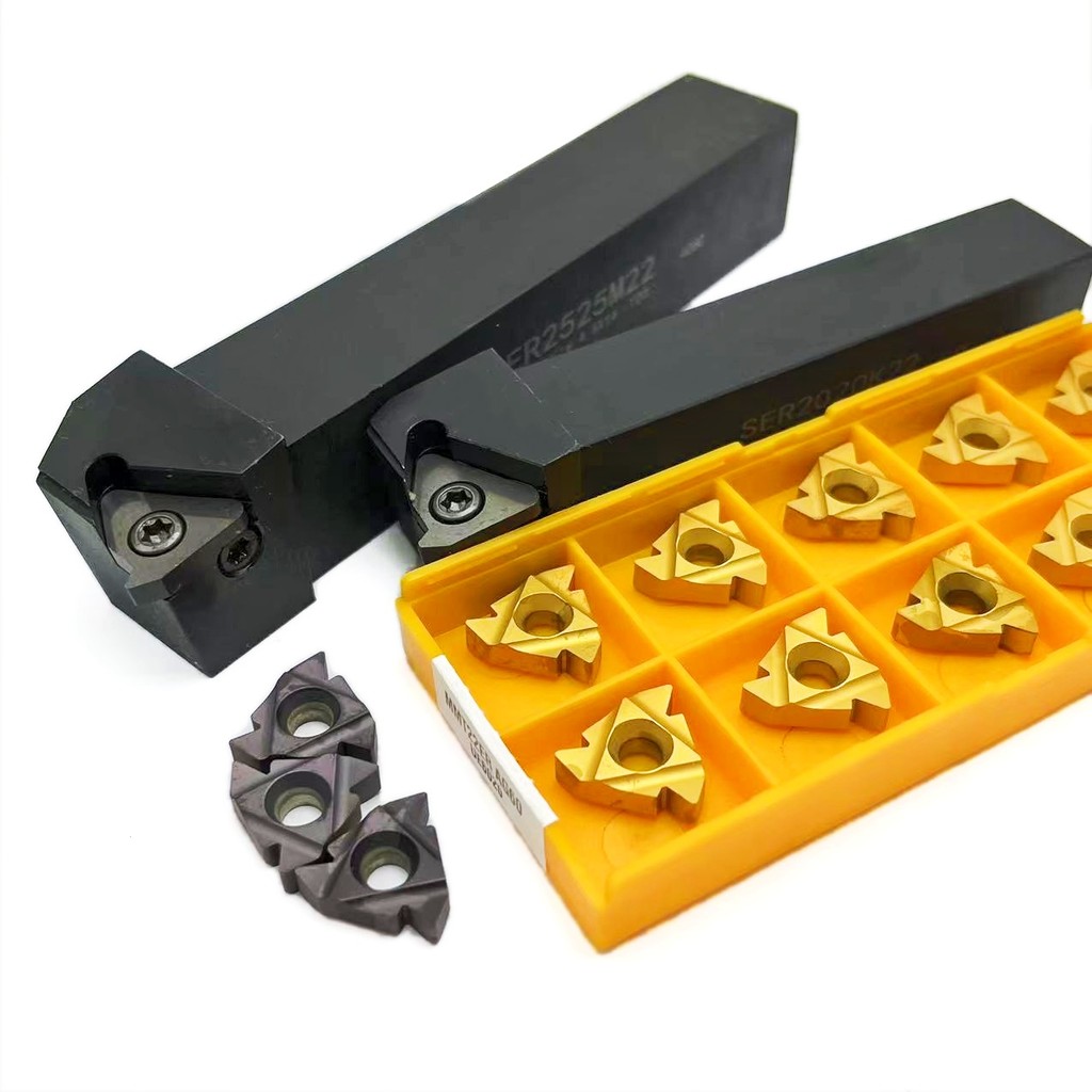 

MMT22ER VP15TF For 1pc SER2020K22 SER2525M22 SER External Thread Turning Tools Lathe Cutter 22ER Carbide inserts CNC Holder Set
